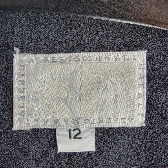 Stunning Alberto Makali Fitted Blazer - Black with Red Stitching & Leather - Picture 8 of 11